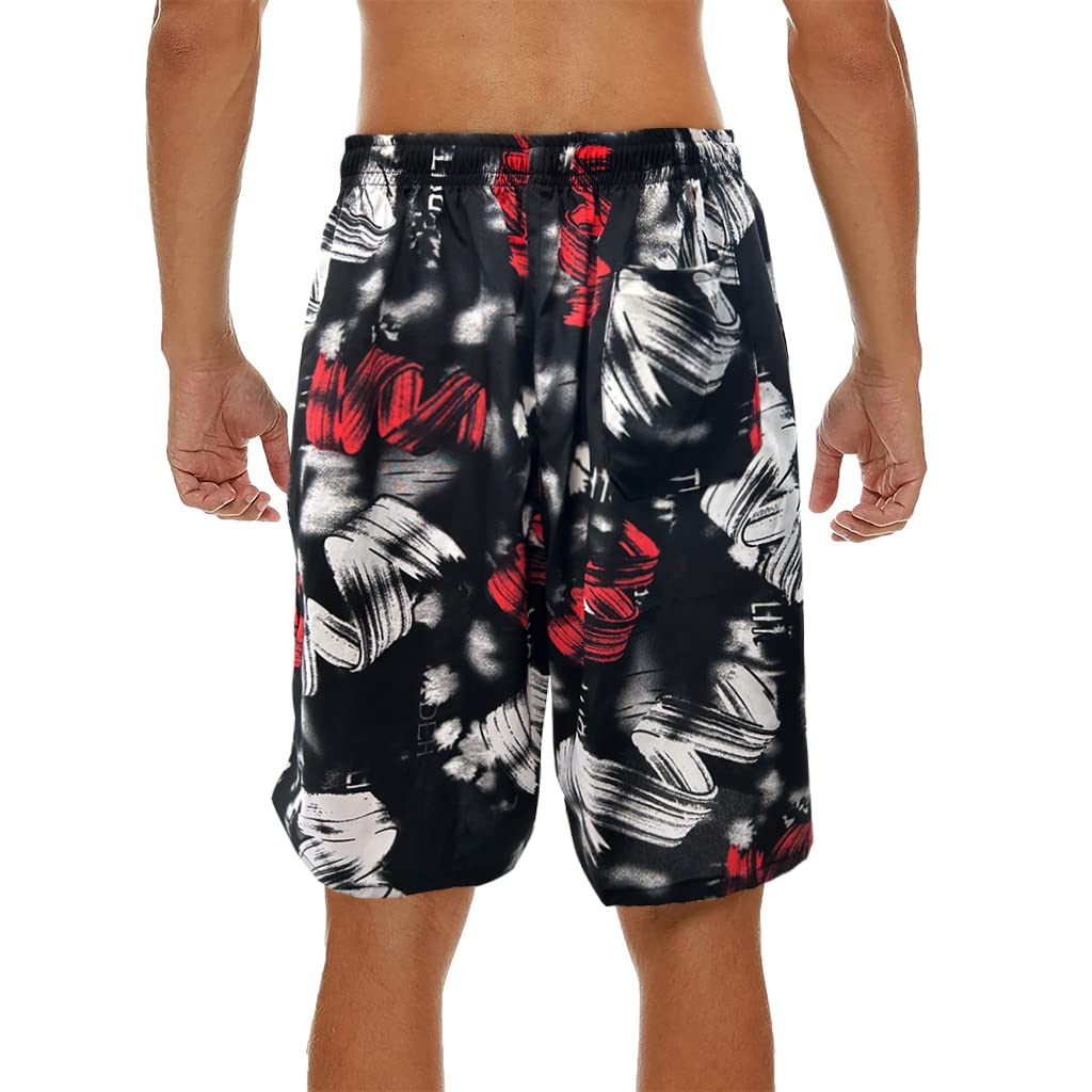 Proberos Swimming Trunk for Men with Pockets, Black Print Quick Dry Beach Trunk, Multi Functional Sport Shorts for Swimming Running Outdoor Sports (65-90kg) Proberos Swimming Trunk for Men with Pockets, Black Print Quick Dry Beach Trunk, Multi Functional Sport Shorts for Swimming Running Outdoor Sports (65-90kg)